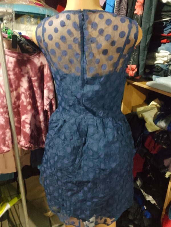Armless Navy Blue Short Dress - Image 3